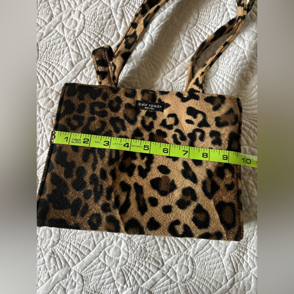 Vintage 90s Kate spade fuzzy leopard shoulder bag - Picture 5 of 9
